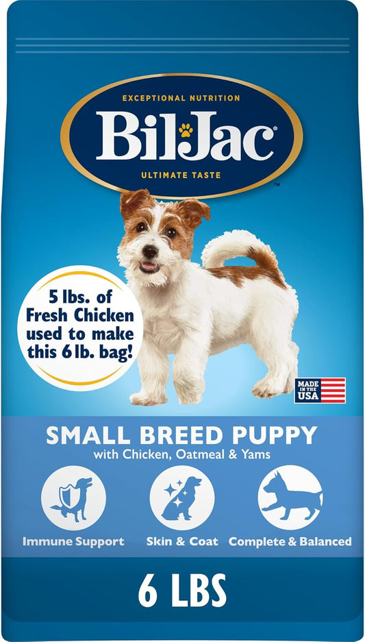 Bil-Jac-Small-Breed-Puppy-Food,-Chicken,-Oatmeal-&-Yam-Recipe,-6-lb---1452