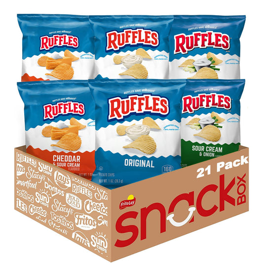 Ruffles-Potato-Chips,-3-Flavor-Variety-Pack,-1-oz-Bags-(Pack--of-21)---2086