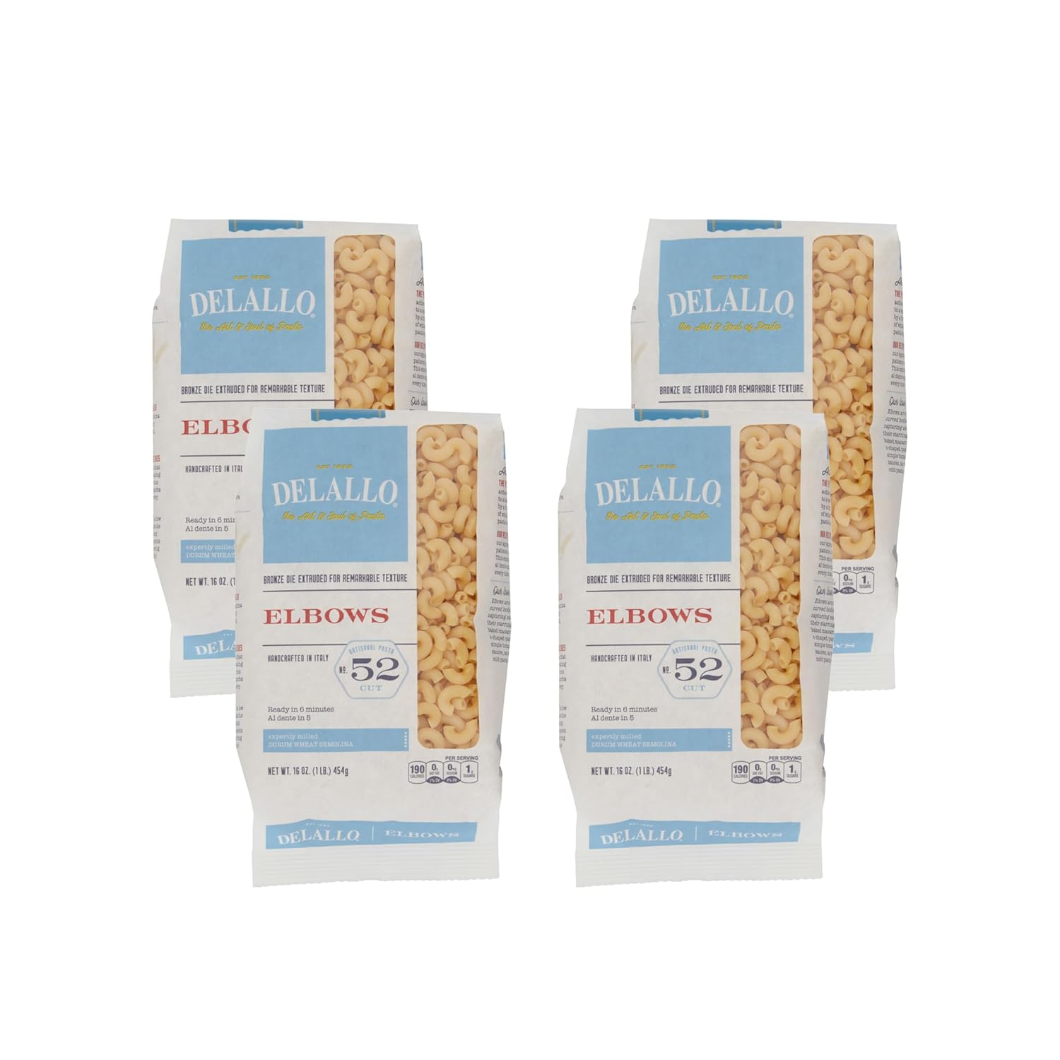 DeLallo-Elbow-Macaroni-Pasta,-1-Pound-Bag,-4-903