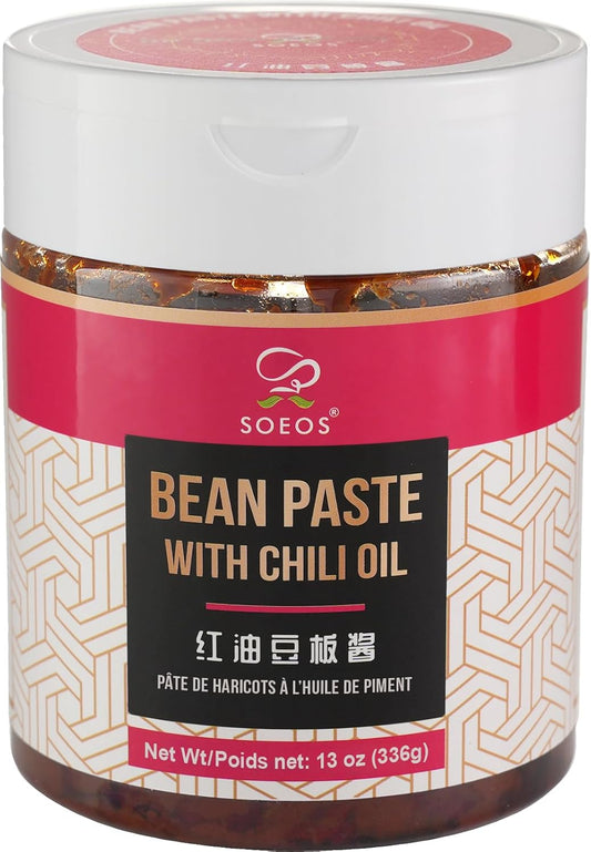 Soeos-Sichuan-Broad-Bean-Paste-with-Chili-Oil,-13-oz-(366g),-Hongyou-956