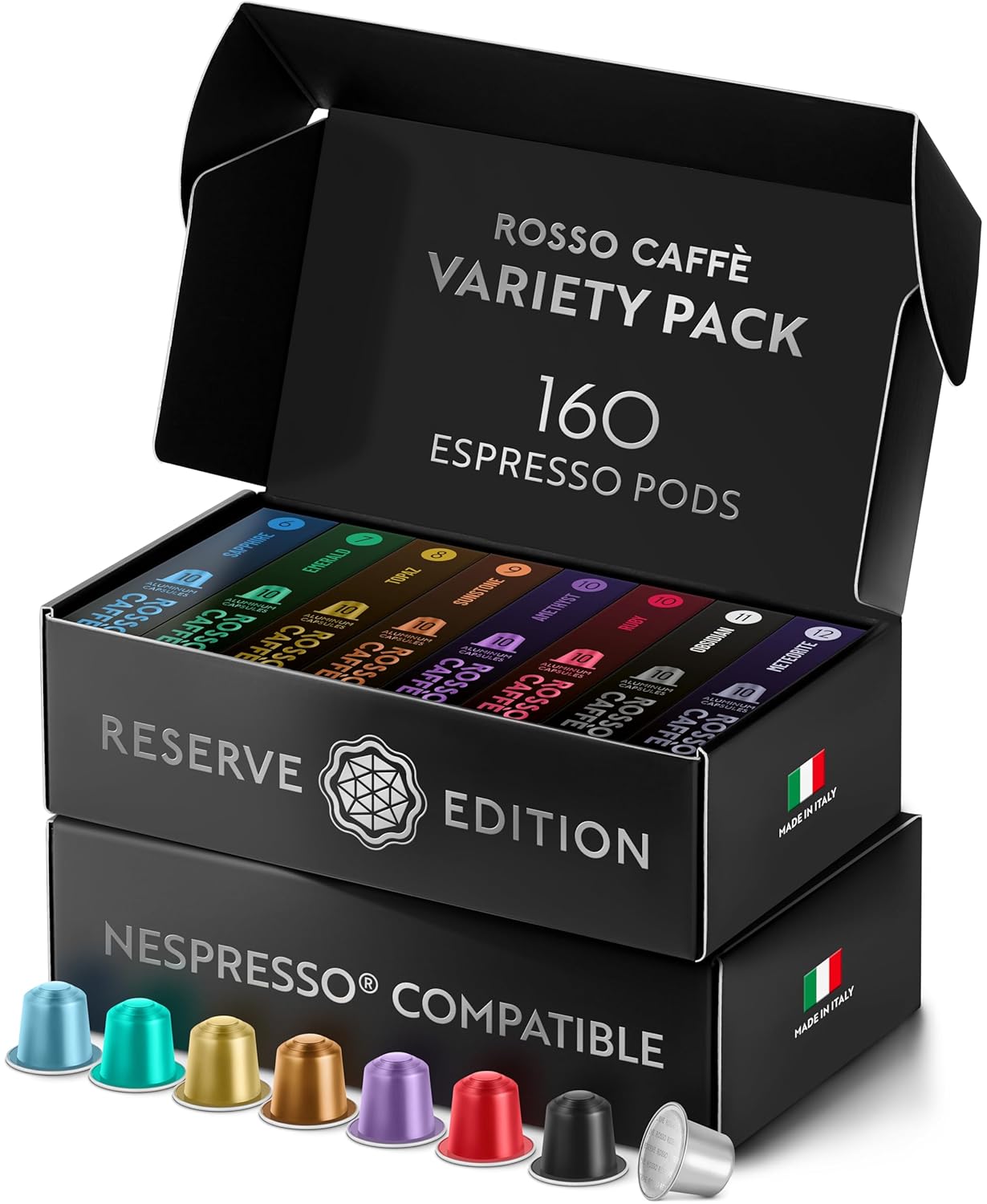 ROSSO-CAFFÈ-Cápsulas-de-café-expreso,-compatibles-con-máquinas-originales-Nespresso,-variado829
