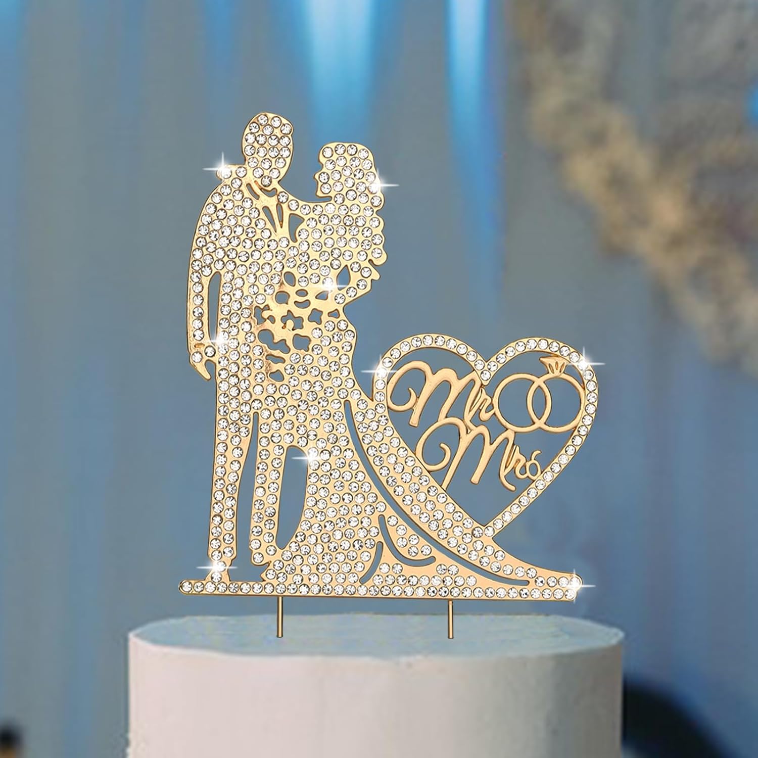 Jaciya-Elegant-Gold-Rhinestone-Mr-&-Mrs-Wedding-Cake-Topper---Handmade-Cake-Bride-1528