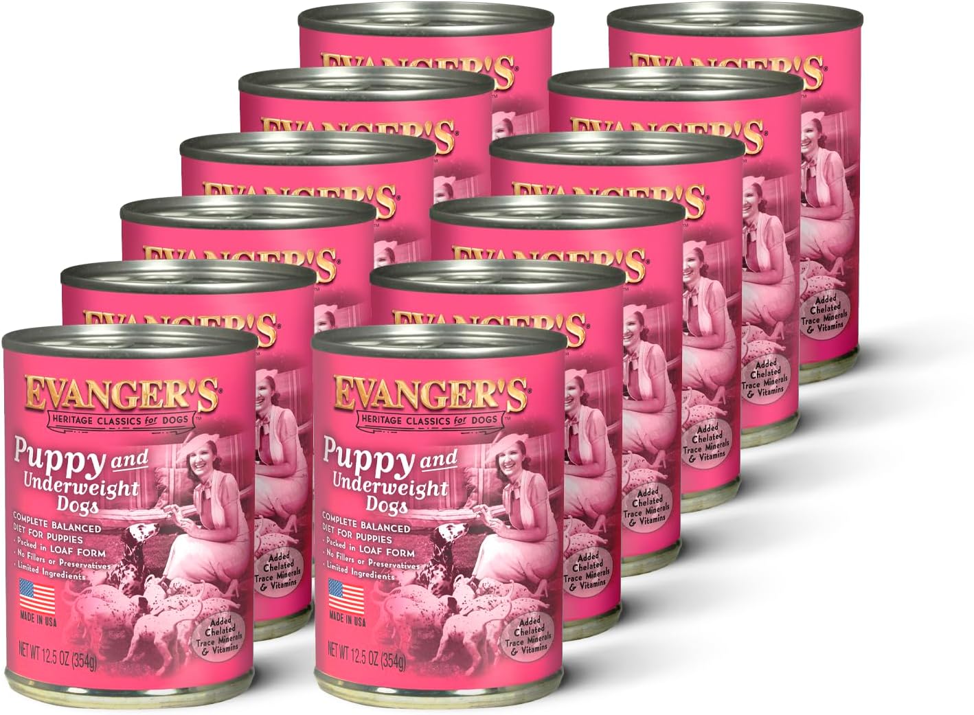 Evanger's-Heritage-Classic-Puppy-and-Underweight-–-12-Count,-12.8-oz-Each-–-1085