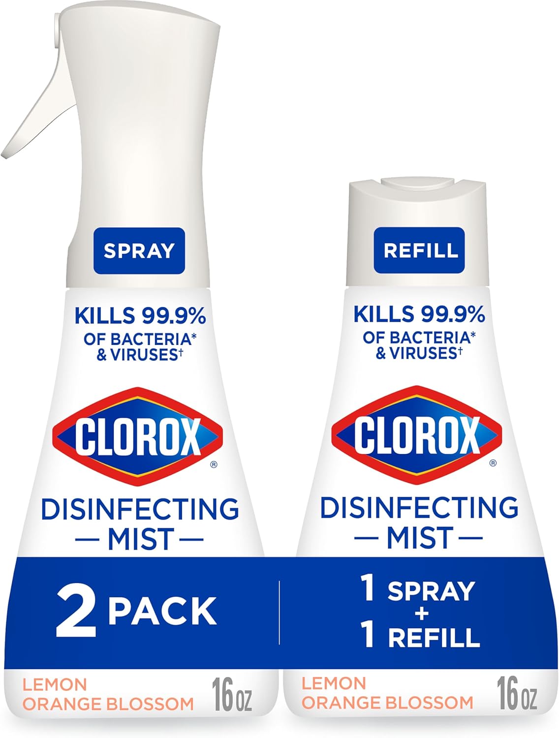 Clorox-Disinfecting-Mist,-Lemon-and-Orange-Blossom,-1-Spray-and-1-Refill,-16-oz-Each-1133