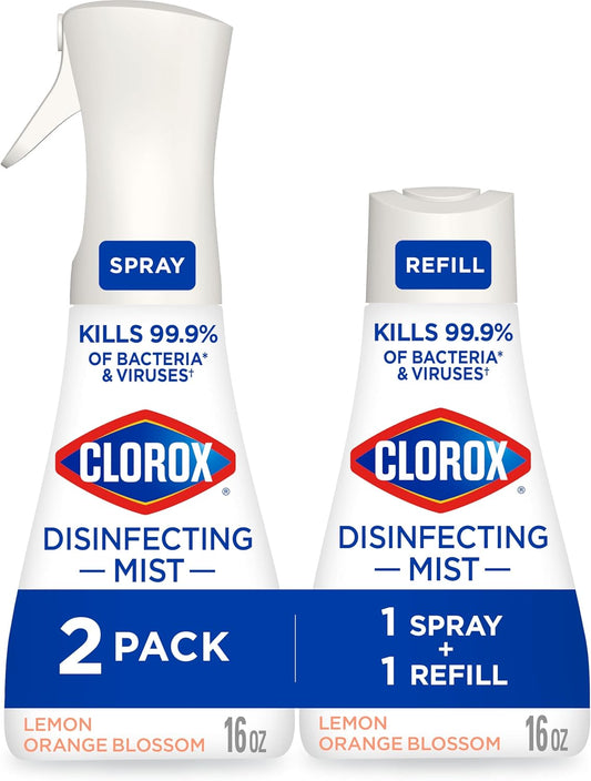 Clorox-Disinfecting-Mist,-Lemon-and-Orange-Blossom,-1-Spray-and-1-Refill,-16-oz-Each-1133