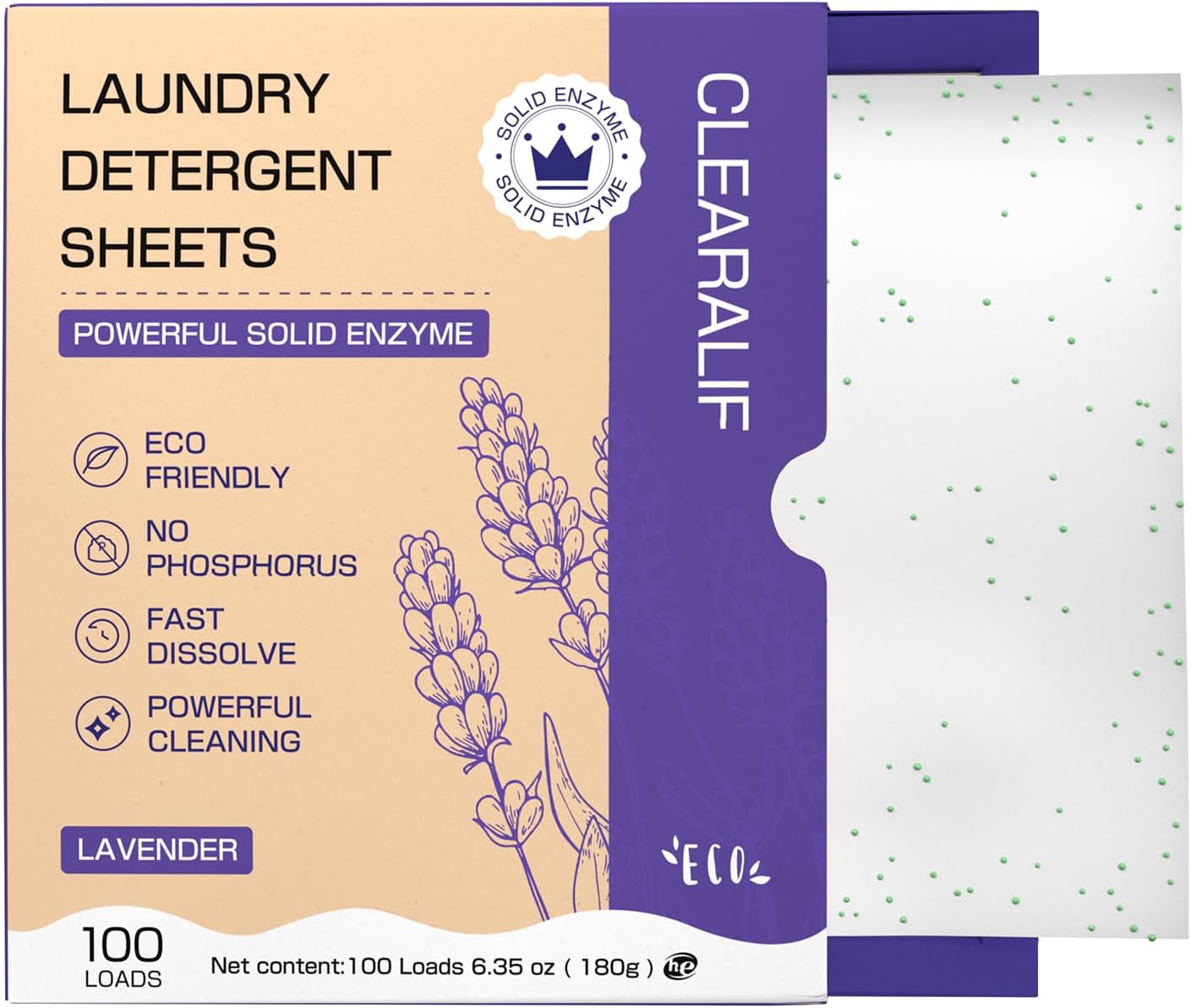 CLEARALIF-Platinum-Laundry-Detergent-Sheets,-Lavender,Deep-Cleansing,-Great-For-Travel,-575