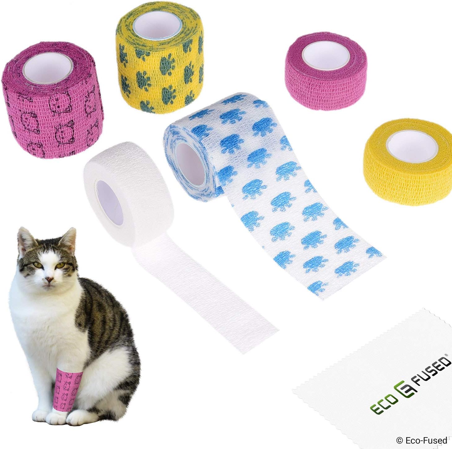 Eco-Fused-Self-Adhering-Bandage---Injury-Wrap-Tape-for-Cats---Pack-of-1117