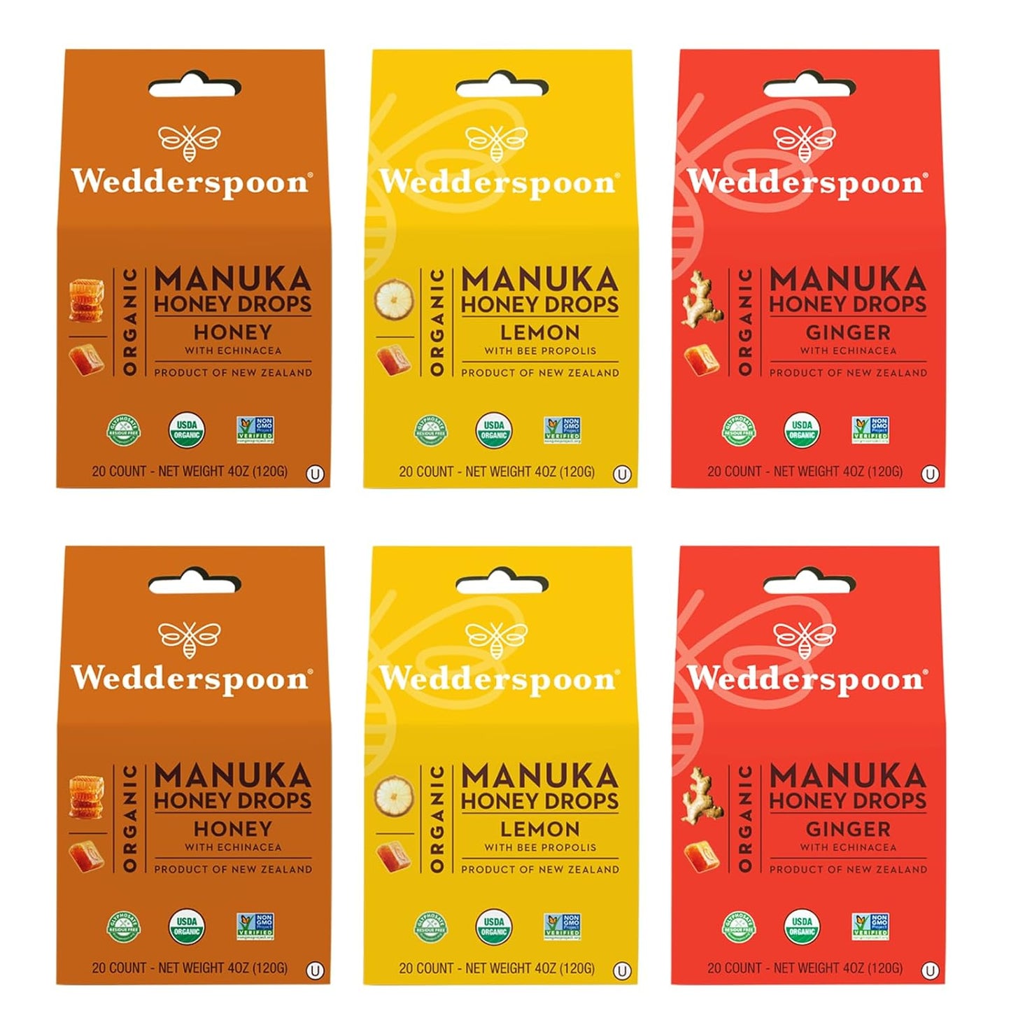 Wedderspoon-Organic-Manuka-Honey-Drops,-Variety-Pack,-94