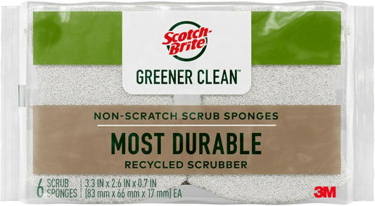 Scotch-Brite-Greener-Clean-Non-Scratch-Kitchen-Sponges,-6-Scrub-Sponges,-Durable-5249