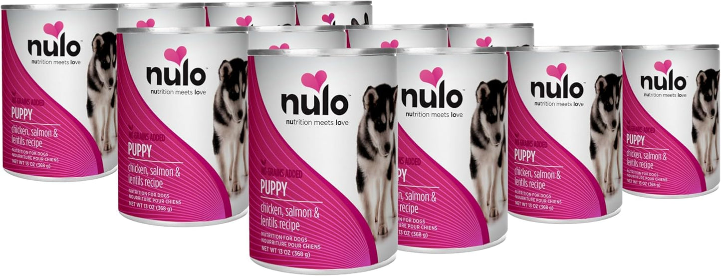 Nulo-Grain-Free-Chicken,-Salmon,-&-Lentils-Recipe-Wet-Canned-Dog-Food-for-Puppies,-1338