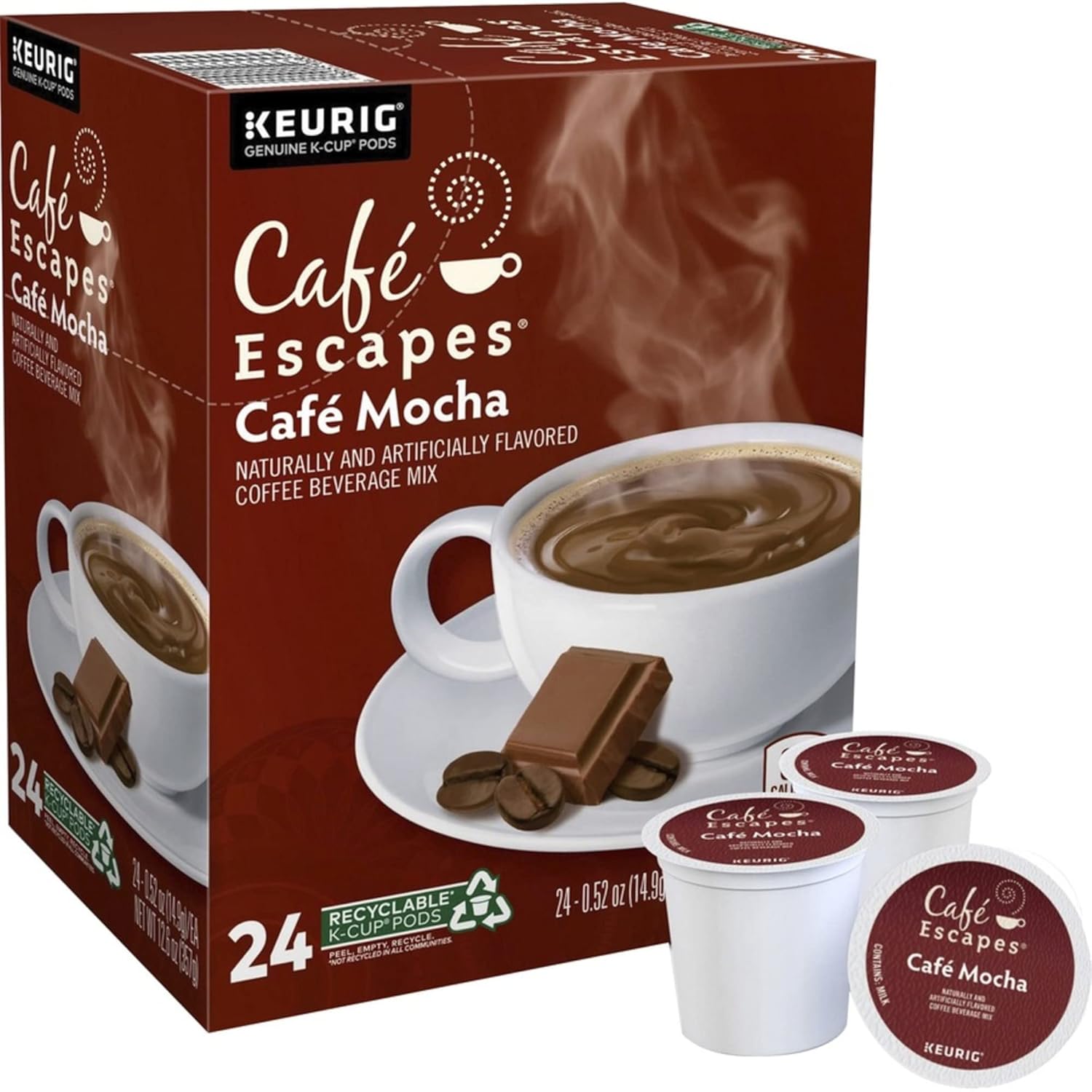 Cafe-Escapes™-Single-Serve-Coffee-K-Cup®-Pods,-Cafe-Mocha,-Carton-Of-24-----2729