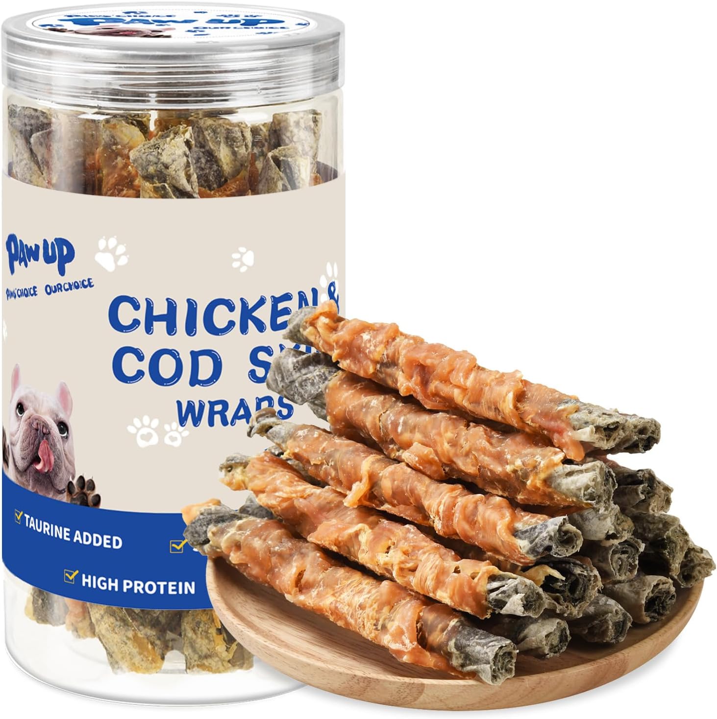 PAWUP-Dog-Treat-Chicken-Wrapped-Cod-Skins,-Fish-Chews-Rolls-for-Dogs,-2529