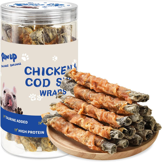 PAWUP-Dog-Treat-Chicken-Wrapped-Cod-Skins,-Fish-Chews-Rolls-for-Dogs,-2529