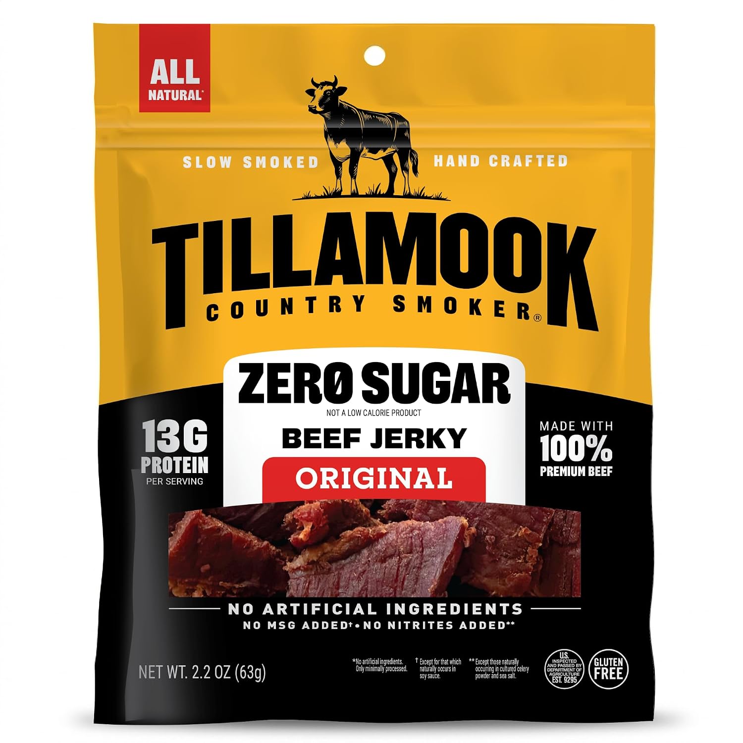 Tillamook-Country-Smoker-Zero-Sugar-Keto-Friendly-Beef-Jerky,-Original,-2.2--Ounce----265