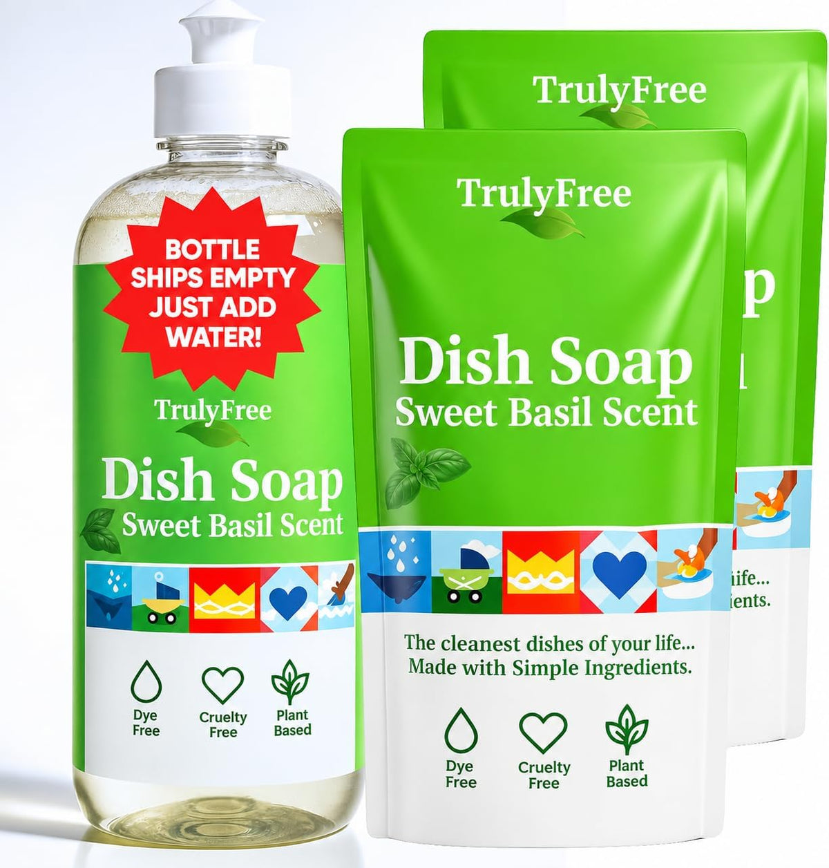 Truly-Free-Natural,-Plant-Based-Dish-Soap-Kit---Sweet-Basil---16-223