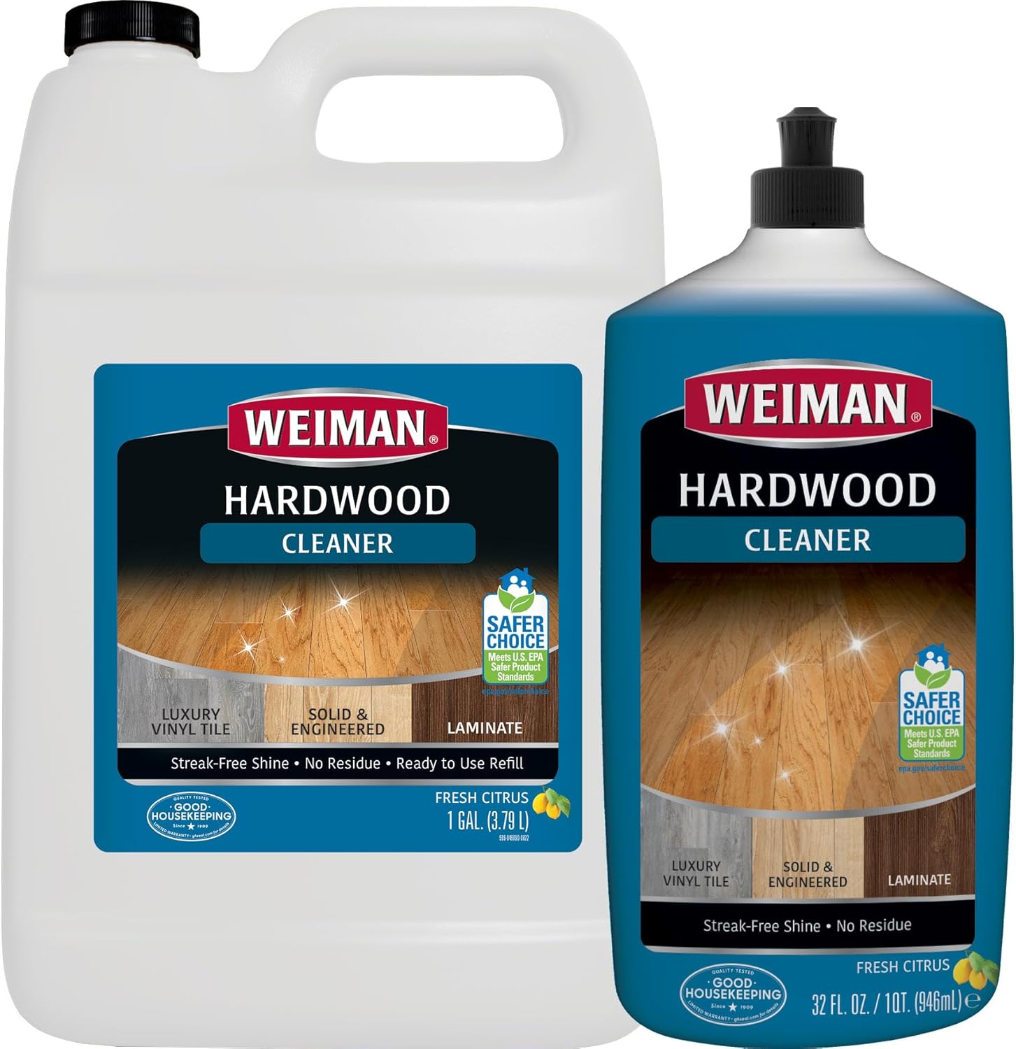 Weiman-Hardwood-Floor-Cleaner-Gallon-and-Refillable-Squeeze-Bottle---3311