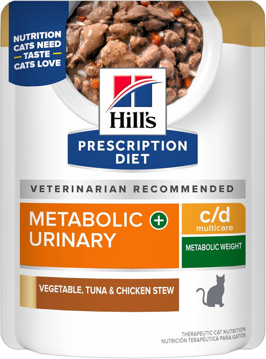 Hill's-Prescription-Diet-c/d-Multicare-+-Metabolic-Feline-Stew-with-Vegetable-Chicken,-24-Pack-Food564