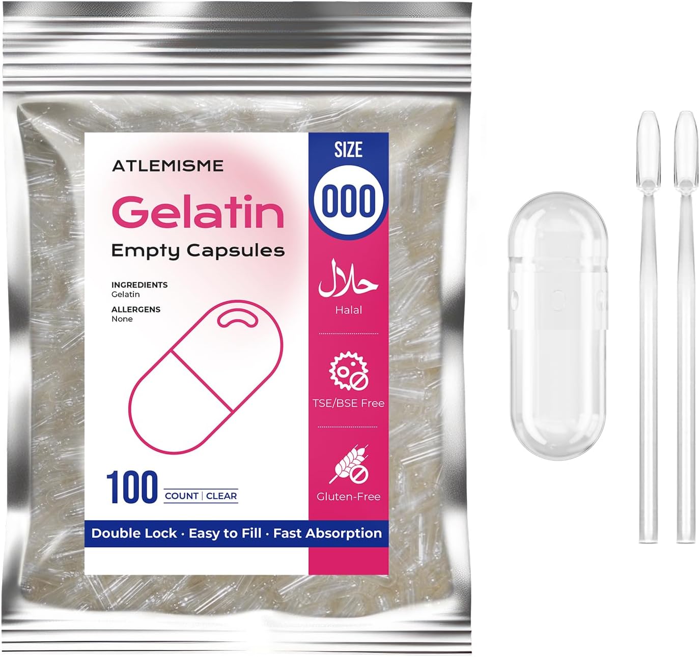 ATLEMISME-Empty-Gelatin-Capsules-Size-0---(100-Count)-DIY-Gelatin-Capsule---with-147