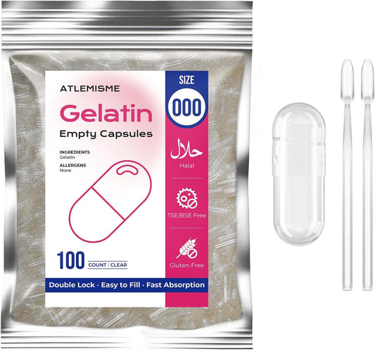 ATLEMISME-Empty-Gelatin-Capsules-Size-0---(100-Count)-DIY-Gelatin-Capsule---with-147