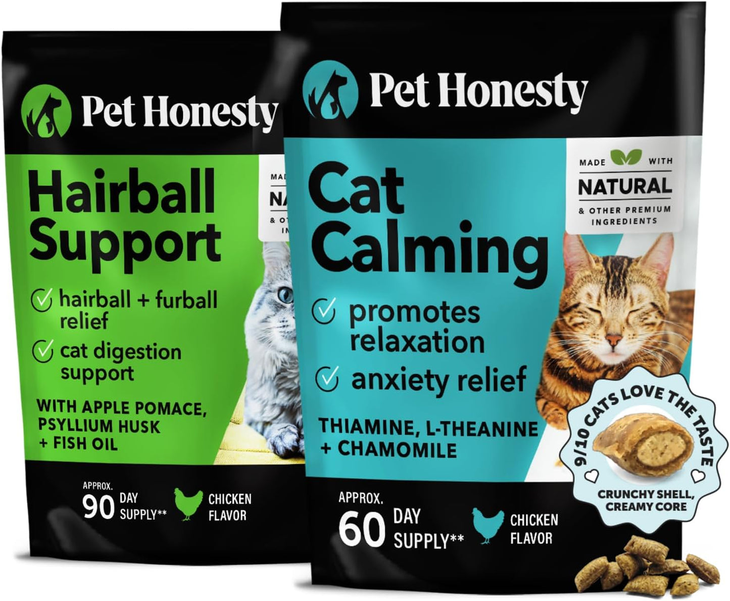 Cat-Hairball-Support-+-Cat-Calming-Crunchy-&-Creamy-Chews-Essential-Bundle---818