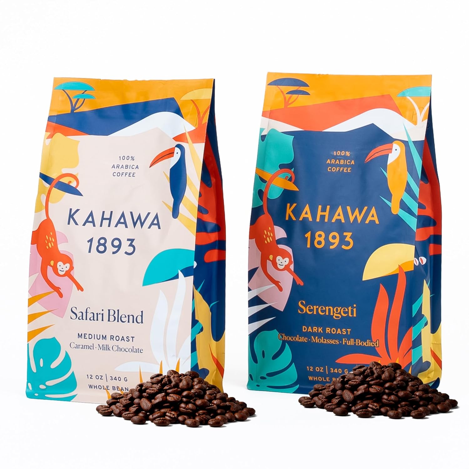 Kahawa-1893-Whole-Bean-Coffee-Combo-Pack-Safari-&-Serengeti-Blend-(12-Oz-357