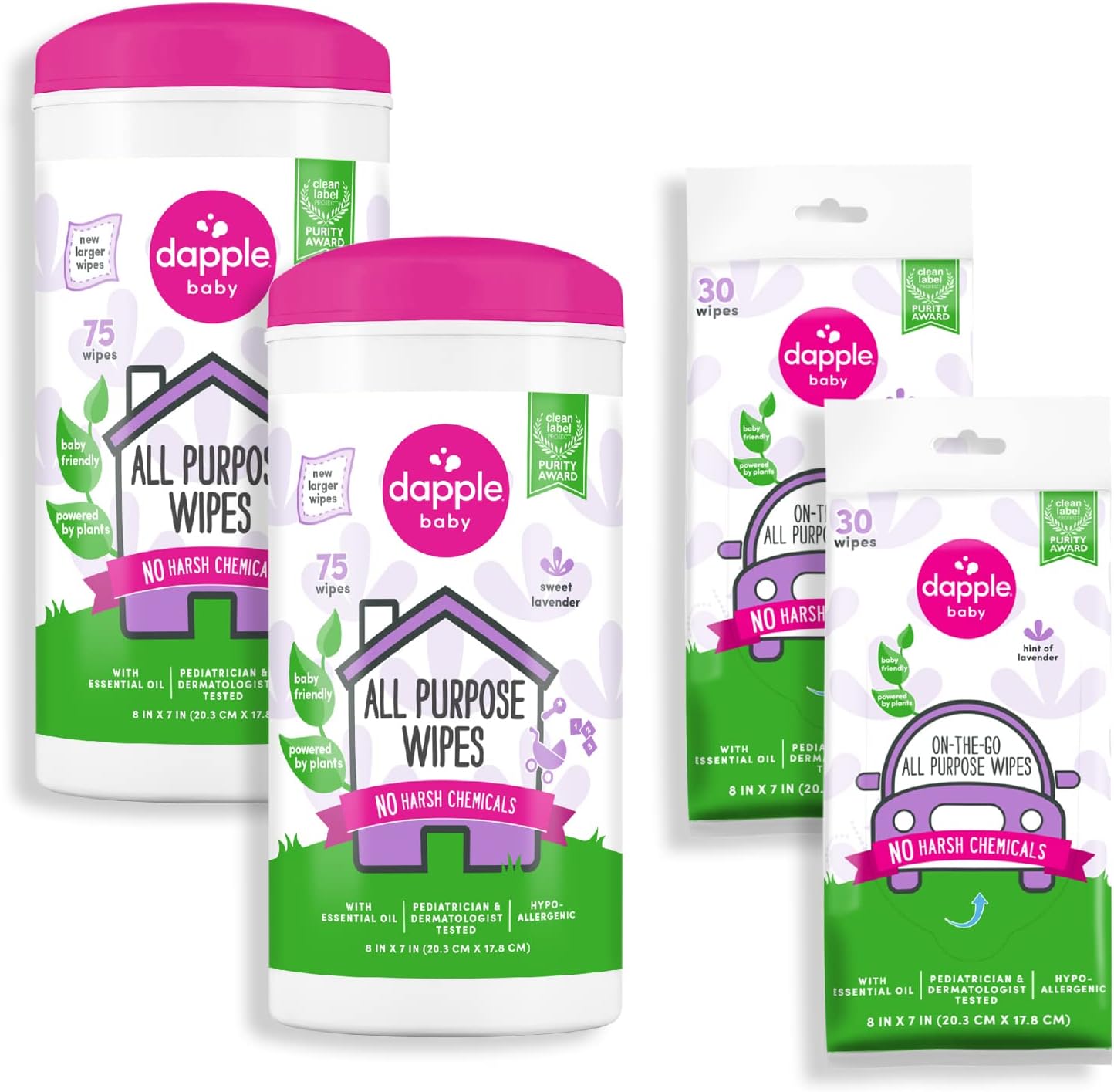 Dapple-Baby-All-Purpose-Cleaning-Wipes---(2-Pack)-75-Count-Canisters-+-(2-Pack)-1108