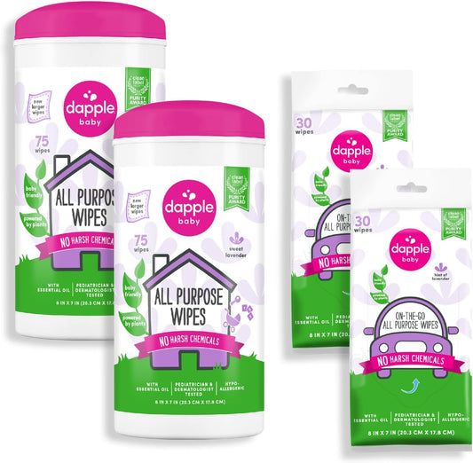 Dapple-Baby-All-Purpose-Cleaning-Wipes---(2-Pack)-75-Count-Canisters-+-(2-Pack)-1108