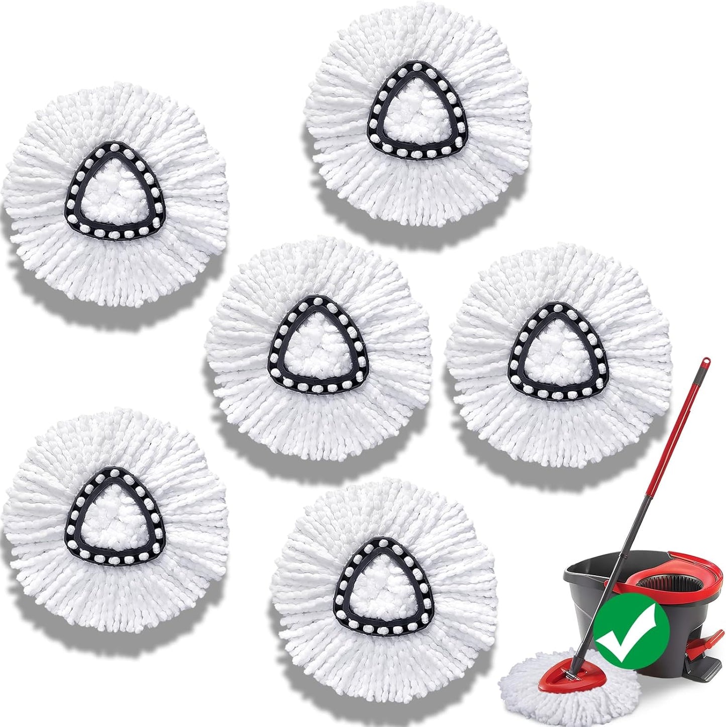 Mop-Head-Replacement-for-O-Cedar-Easy-Wring-1-Tank-System?Exovyn-Spin-Mophead-Replacements?Microfiber-6-Pack-360°-1331