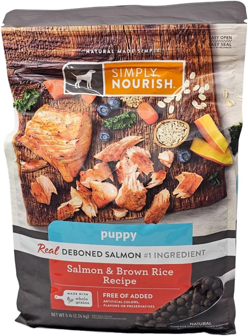SIMPLY-NOURISH-Puppy-Salmon-and-Brown-Rice-Dry-Dog-Food,-5-Pound-Bag-946