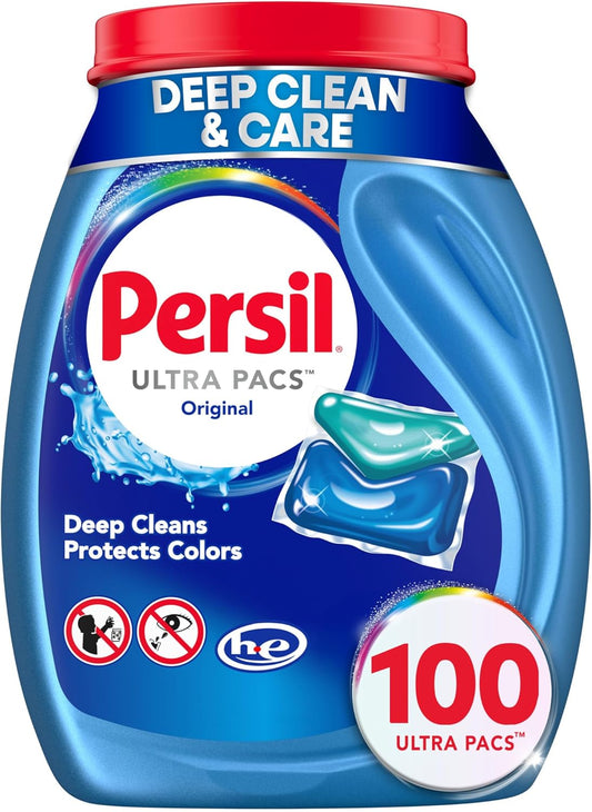 Persil-Ultra-Pacs-Original-Everyday-Clean-Laundry-Detergent,-100-Count,-No-Mess,-1585