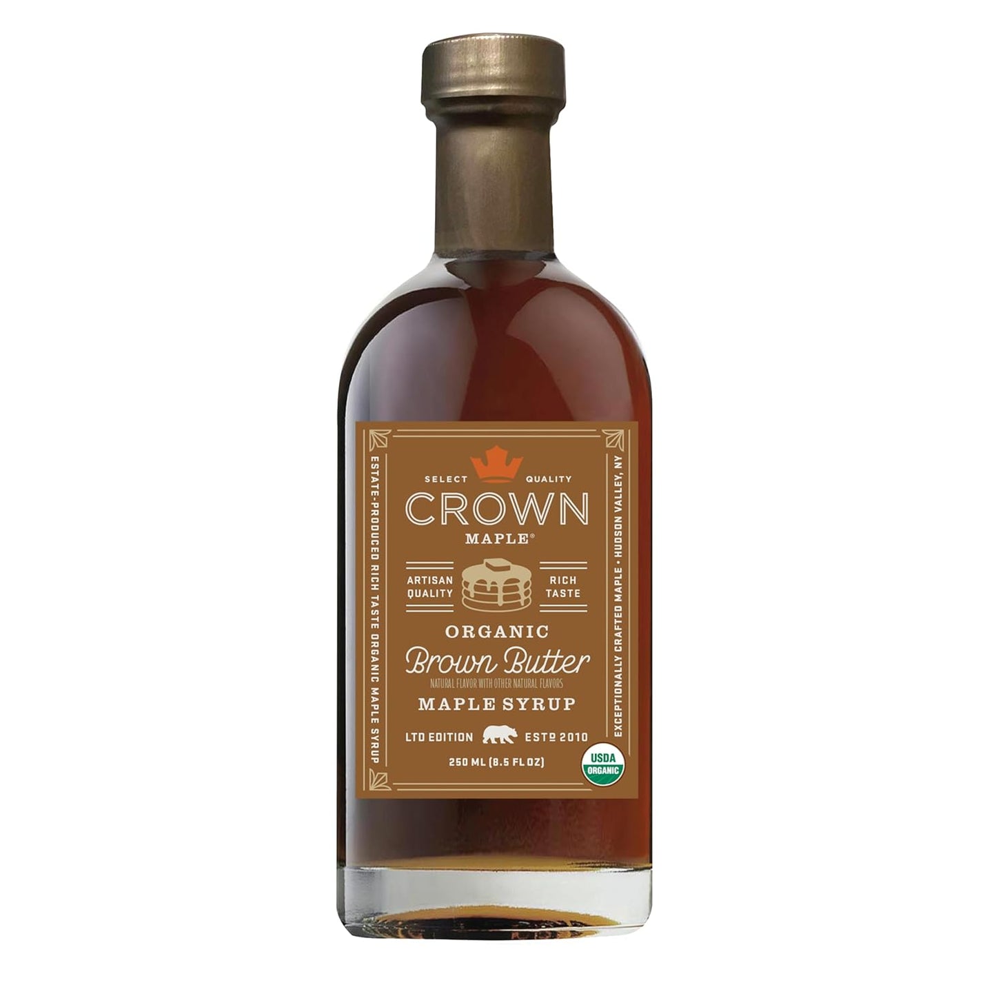Crown-Maple-Brown-Butter-Flavor-Organic-Maple-Syrup,-Gluten-Free,-No-Preservatives,-Pancakes,-and-1046