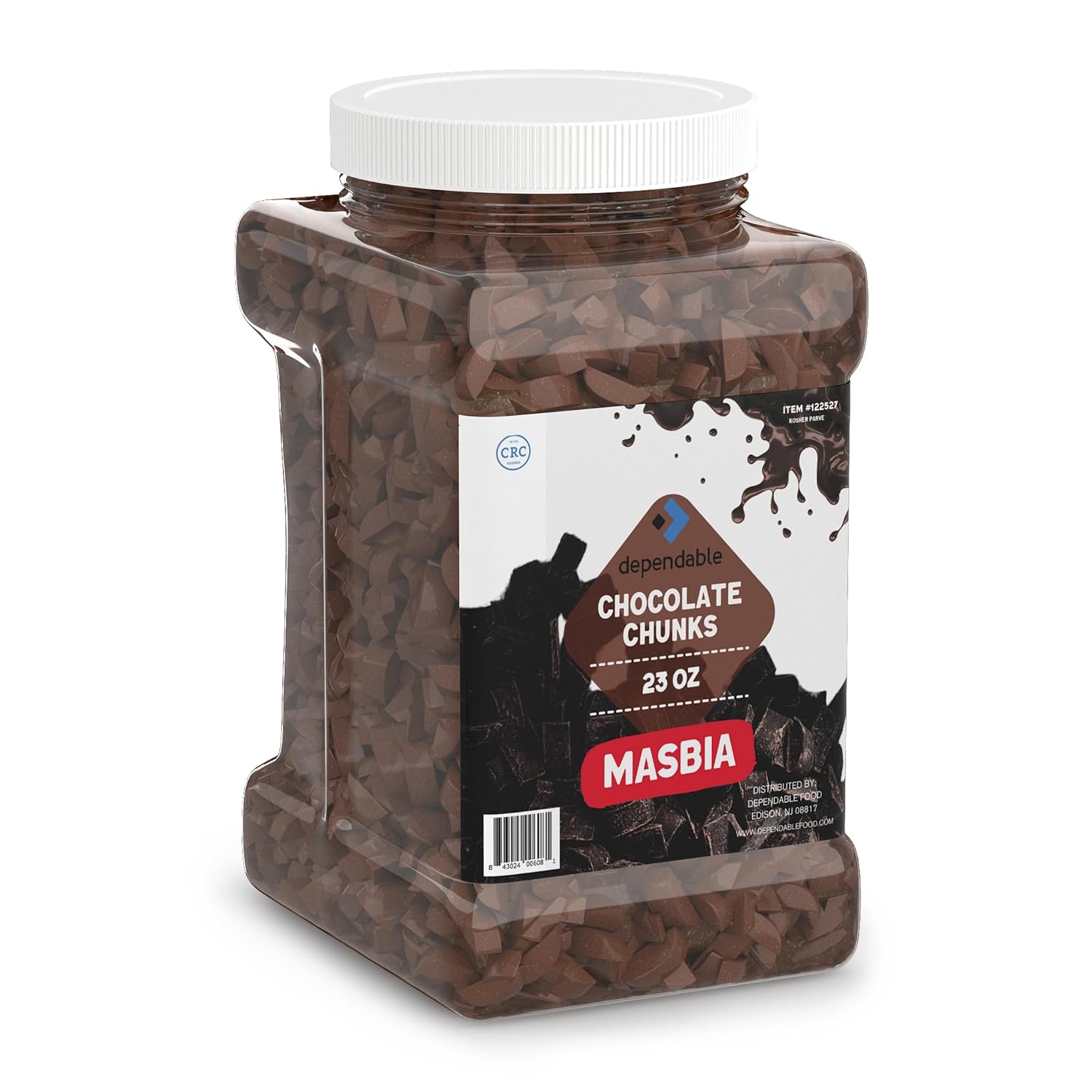 Dependable-Food-Chocolate-Chunks-–-23-Oz.-Bulk-Container--Kosher,-Chocolate-Morsels-Cake-Cupcakes,-834