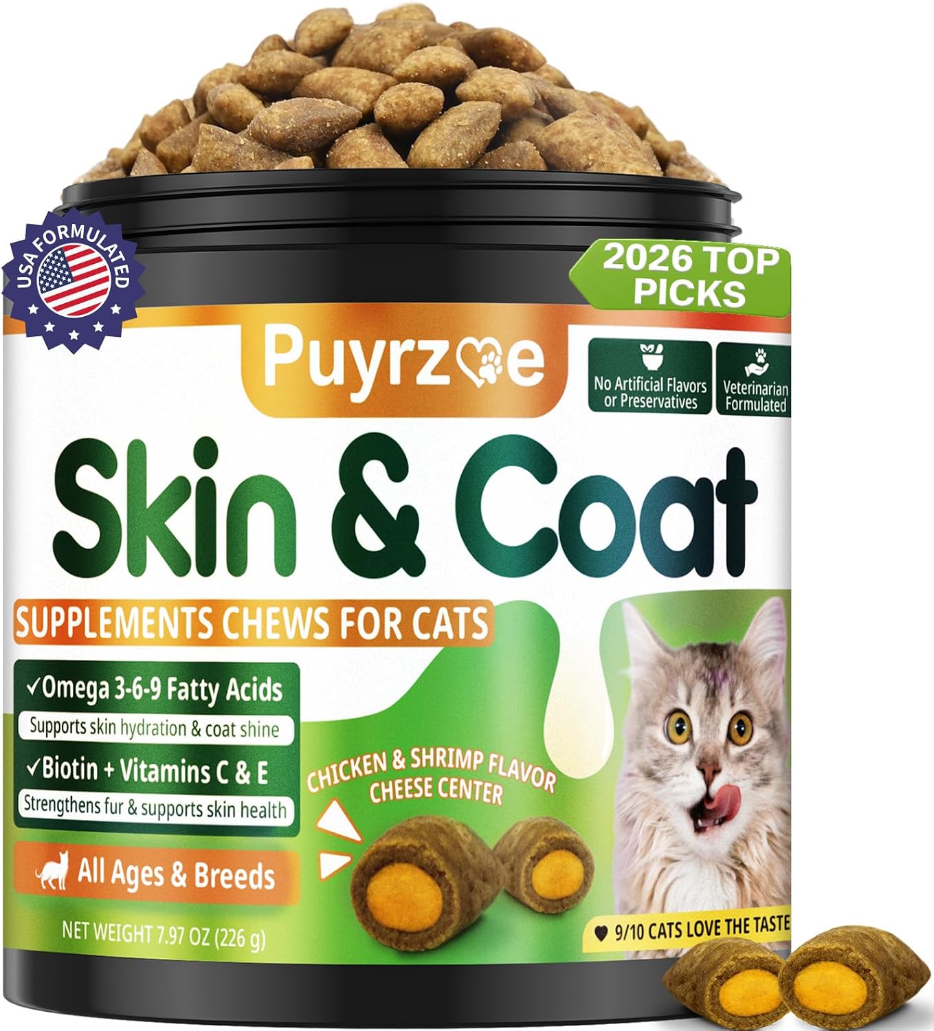 Omega-3-for-Cats,-Cat-Vitamins-for-Skin-and-Coat,-500-Crunchy-Chews-1060