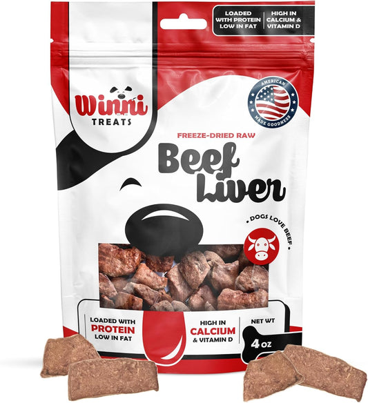 Winni-Treats-Freeze-Dried-Raw-Beef-Liver-Dog-Treats---Single-Preservative-Free,-64