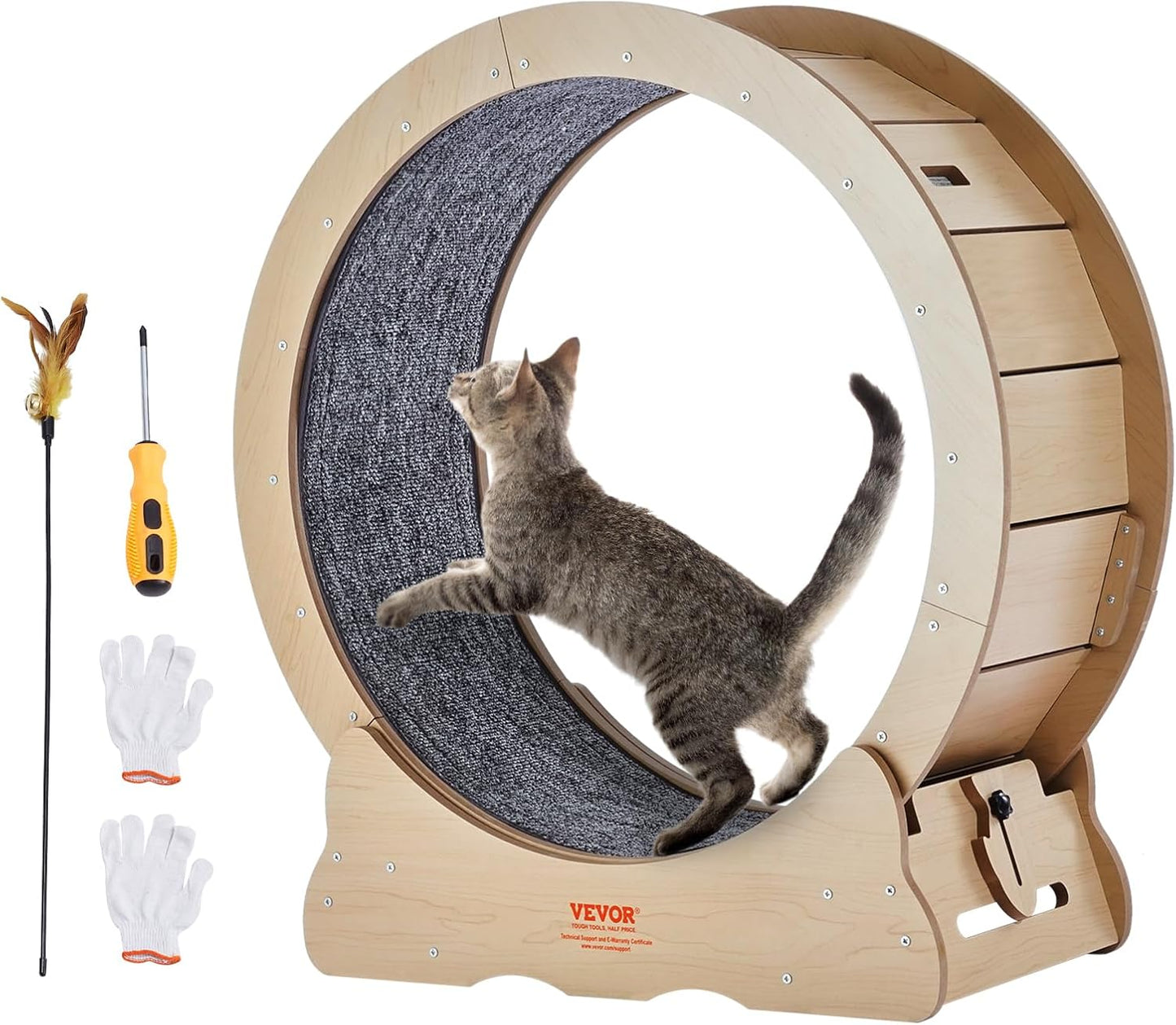 VEVOR-Cat-Exercise-Wheel,-Large-Treadmill-Wheel-for-Indoor-Cats,-29.5-inch-Wheel-908