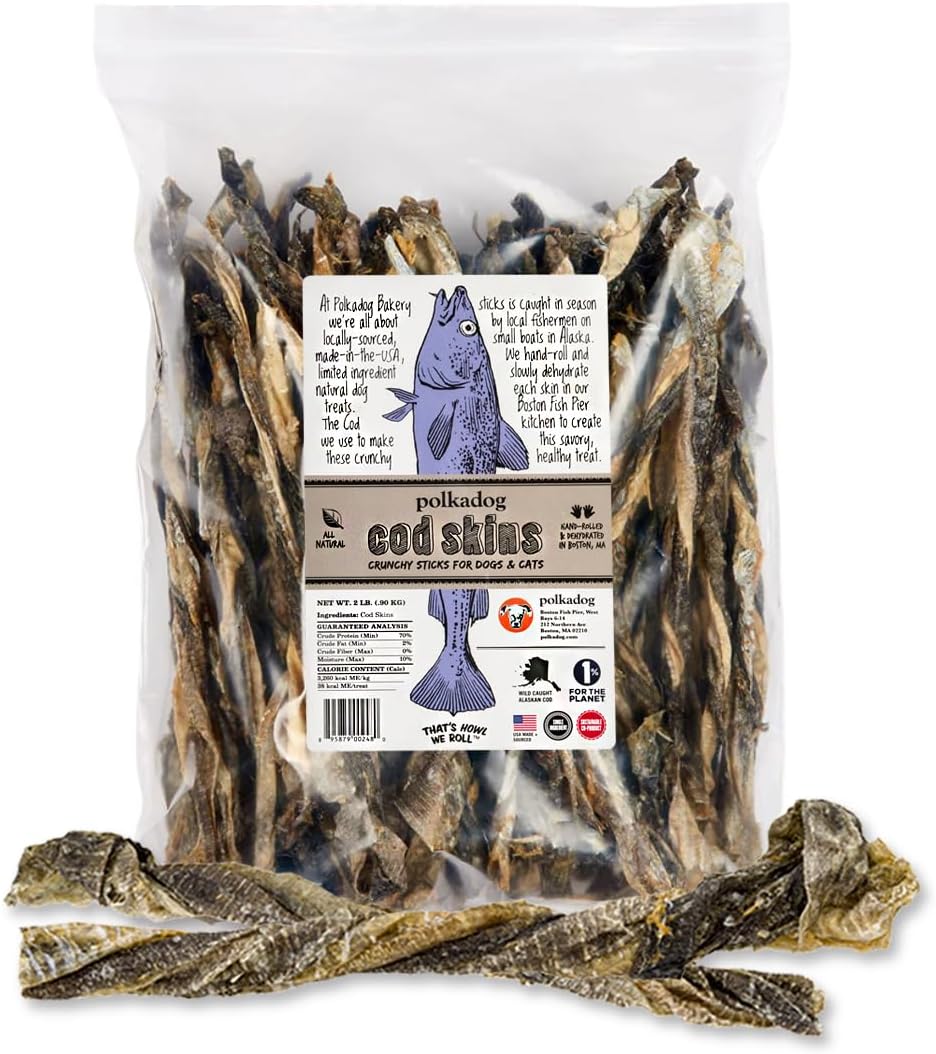 Polkadog-Cod-Skins-for-Dogs-(2lb-Regular)---Single-Ingredient,-Wild-Caught-Skin-2300
