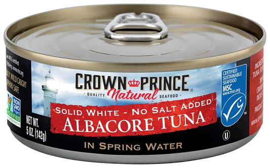 Crown-Prince-Natural-Solid-White-Albacore-Tuna-in-Spring-Water,-No-Salt-Added,-118