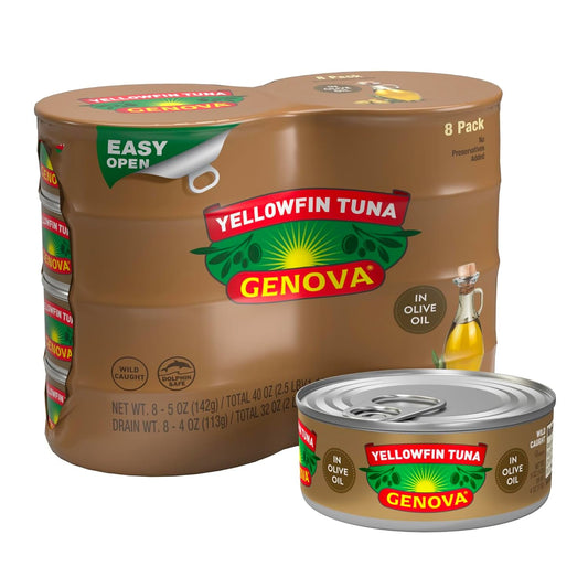 Genova-Premium-Yellowfin-Tuna-in-Olive-Oil,-5-Ounce-Cans,-8-Pack-–-Nutrient-846