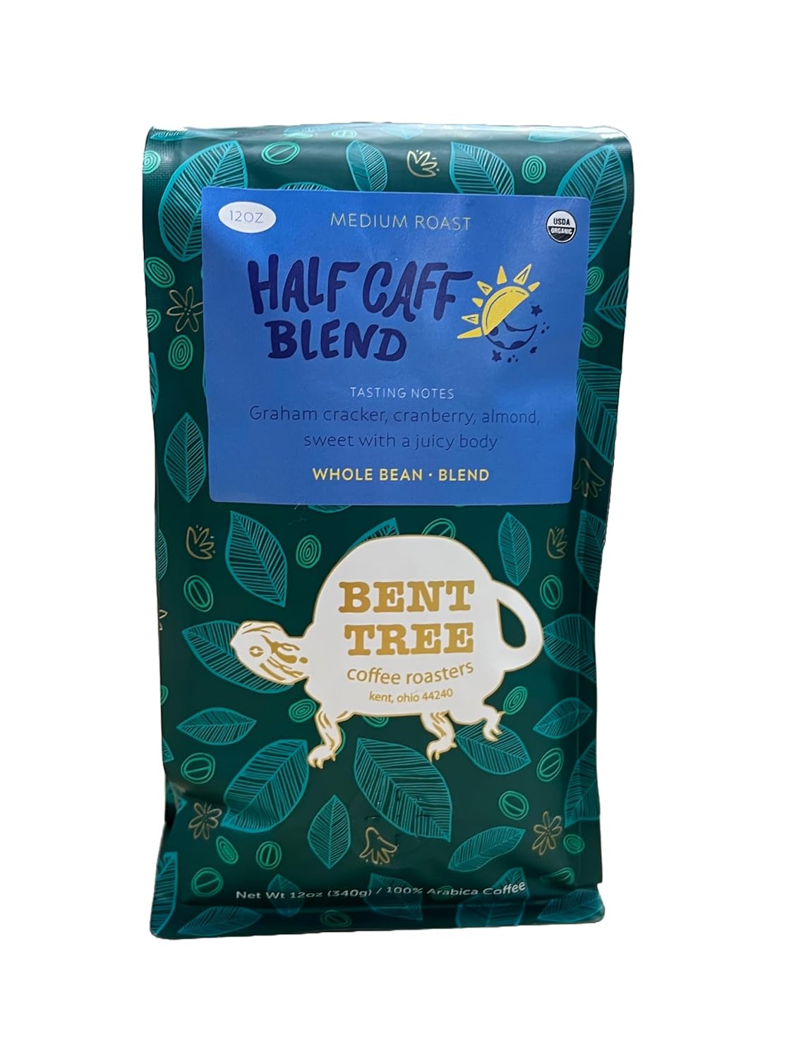 Bent-Tree-Coffee-Roasters-Organic-Coffee,-12oz-(Half-Caff-Blend),-Whole-Bean-Coffee,-1090