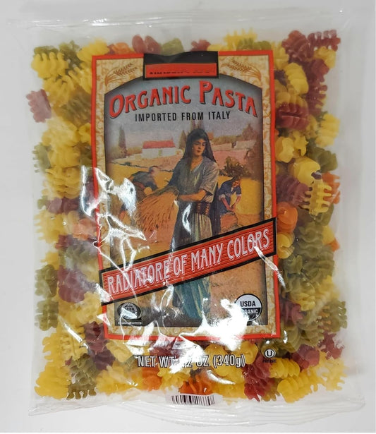 Organic-Radiatore-Pasta-of-Many-Colors,-Imported-from-Italy,-(Pack-243