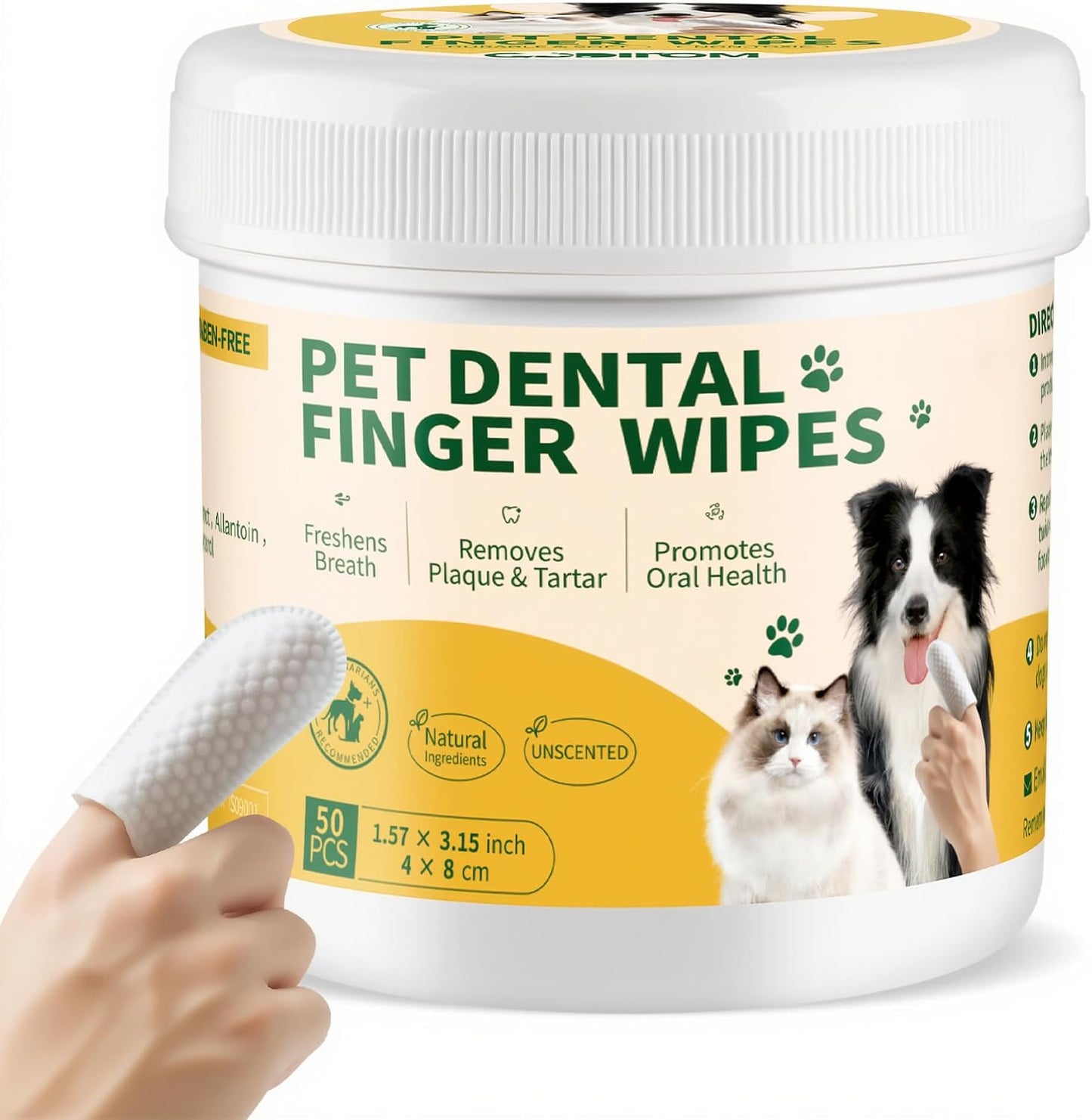 GLADFRESIT-Dental-Care-Finger-Wipes-50-Counts-–Disposable-Wipes-for-Dogs-&-Cats,-807