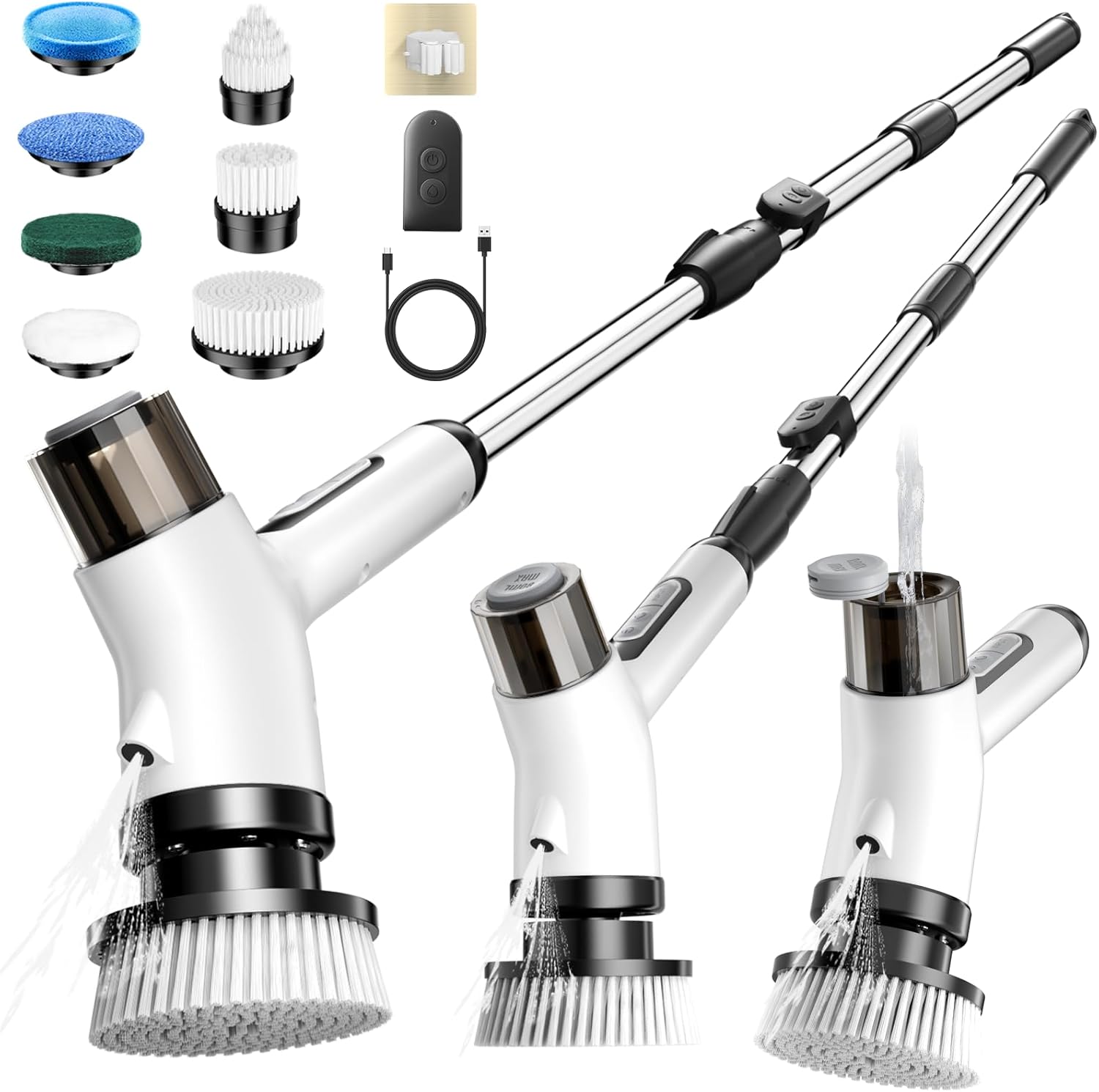 Electric-Spin-Scrubber,Cordless-2-Speeds-Shower-Scrubber-with-Foam-&Remote-4110