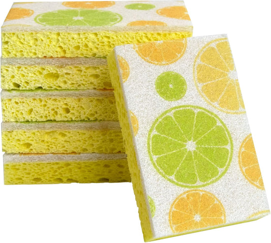 CELOX-Lemon-Printed-Dual-Sided-Scrub-Dish-Sponges,-Non-Scratch-2171