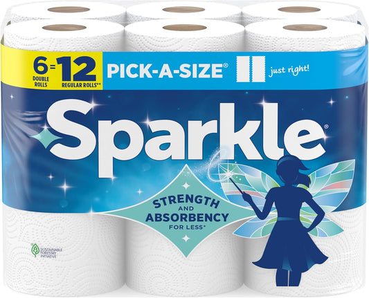 Sparkle-Pick-A-Size-Paper-Towels,-6-Double-Rolls-(660-Sheets-Total)---Strong-2-Ply-Towels-for-2164