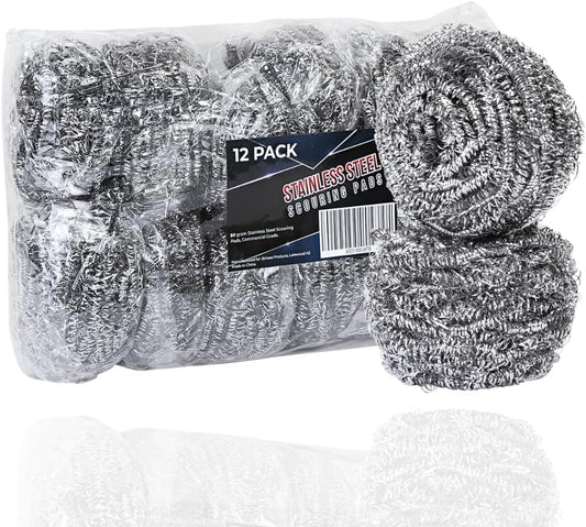 Brheez-Stainless-Steel-Cleaner-Scouring-Pads-[12-Pack]---Industrial-2676