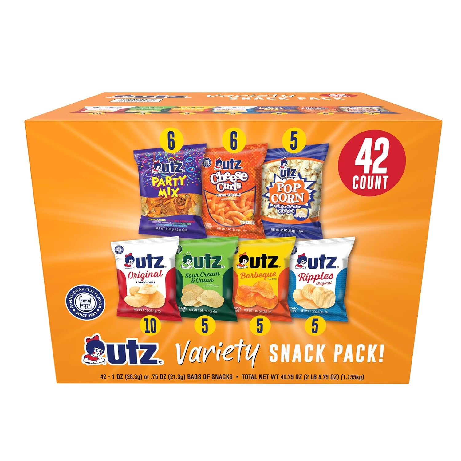 Utz-Snack-Variety-Pack-Individual-Snacks,-Includes-Potato-Chips,-Cheese-Curls,--Popcorn,-and-Party-Crunchy-2638