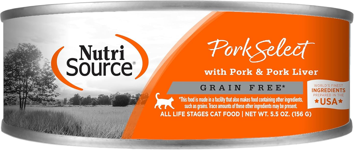 NutriSource-Grain-Free-Pork-&-Pork-Liver-Select-Canned-Cat-Food-12/5.5oz-Case-190