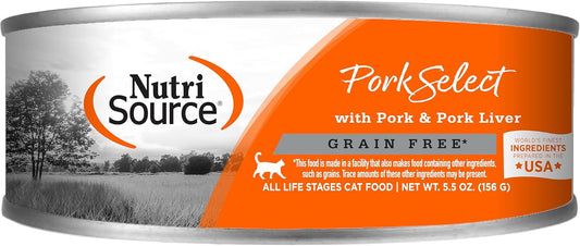 NutriSource-Grain-Free-Pork-&-Pork-Liver-Select-Canned-Cat-Food-12/5.5oz-Case-190