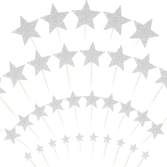 JJUNW-35Pcs-Silver-Star-Cupcake-Toppers,-Twinkle-Star-Cupcake-Picks,-Birthday-Party-Decorations-Mixed-684