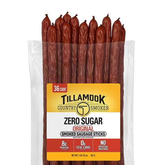 Tillamook-Country-Smoker-Smoked-Sausage,-Zero-Sugar,-Original,-16-Ounce-(36--Count-Meat-Sticks)-Hardwood-2359